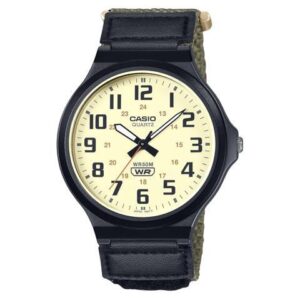 Casio Standard Analog Cloth Strap Beige Dial Quartz MW-240B-3BV Men's Watch