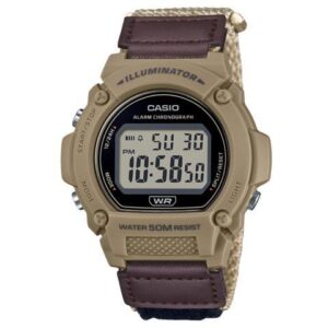 Casio Standard Brown Digital Cloth Strap Quartz W-219HB-5AV Men's Watch