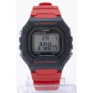Casio W-218H-4BVCF 50m Wr Digital Watch, Red Resin