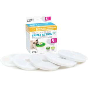Catit Senses 2.0 Cat Water Fountain Filters, Cat Water Fountain, 5 Pack