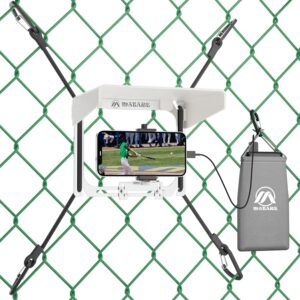 Cell Phone Fence Mount with Shade, Mounting Kit for Gamechanger for iPhone, Mevo Start, Phones, GoPro and Other Action Cameras, for Recording Baseball,Softball and Tennis...