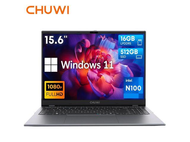 CHUWI 15.6'' GemiBook Plus Laptop Computer, Windows 11 Laptop 12th Gen Intel Alder Lake N100 (Up to 3.4GHz) 16GB RAM 512GB SSD PCIE, 1920X1080 HD