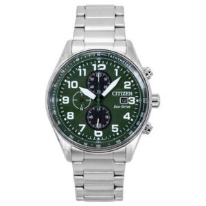 Citizen Eco-Drive Chronograph Green Dial 100M Men's Watch CA0770-72X