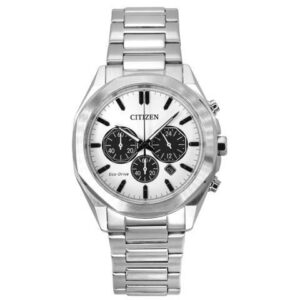 Citizen Eco-Drive Chronograph White Dial Quartz 100M Men's Watch CA4590-81A