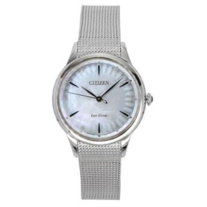 Citizen L Mother Of Pearl Dial Eco-Drive Dress Women's Watch EM1150-86D