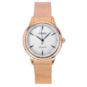 Citizen L Steel White Dial Eco-Drive Dress Women's Watch EM1153-88A
