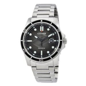 Citizen Marine Stainless Steel Black Dial Eco-Drive AW1816-89E 100M Men's Watch