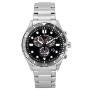 Citizen Sporty-Aqua Chronograph Black Dial Eco-Drive 100M Men's Watch AT2568-82E