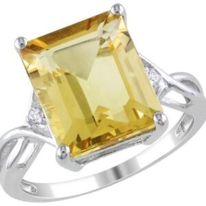 Citrine and White Topaz 6.63 Carat (ctw) Infinity Ring in Sterling Silver