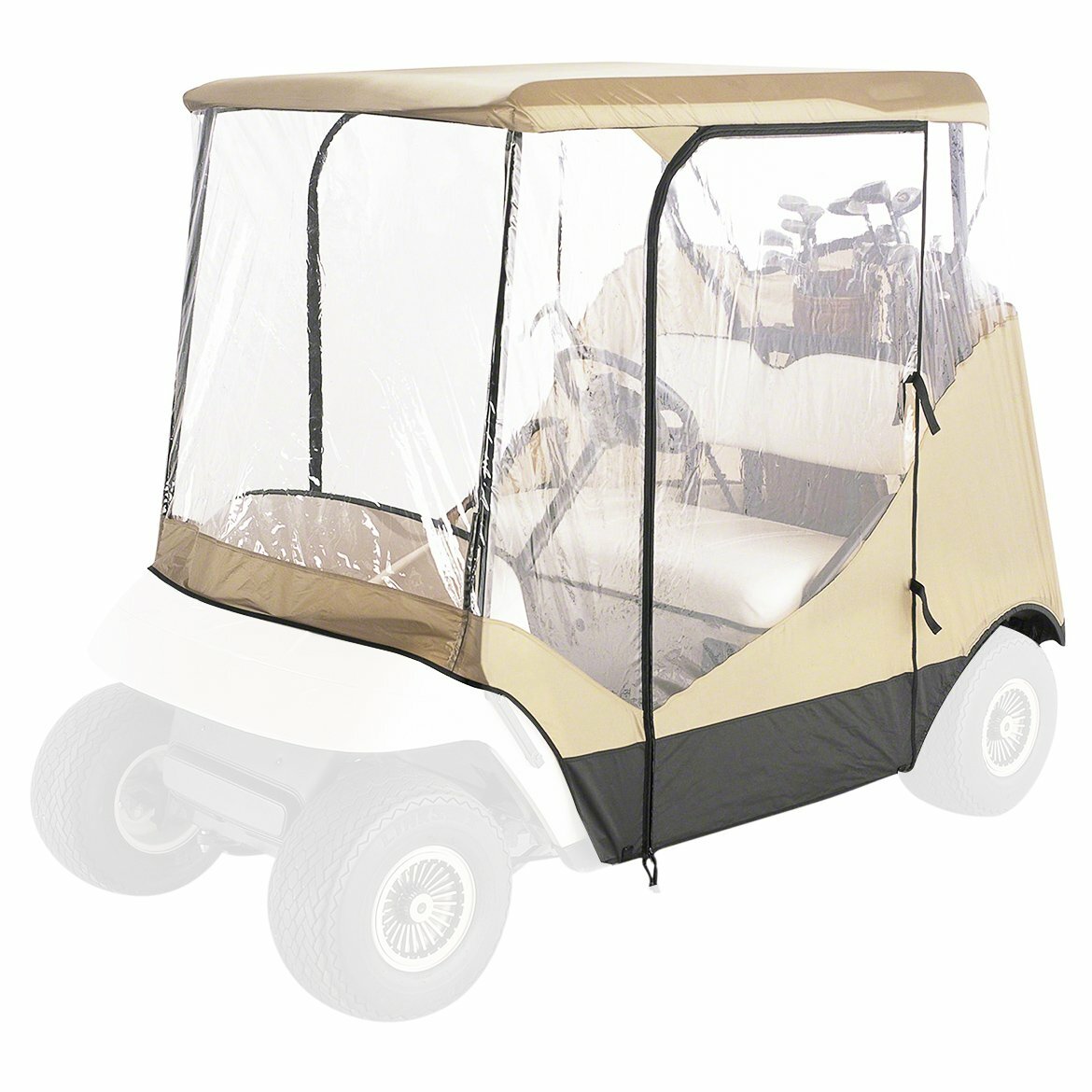 Classic Accessories 72052 Tan 2 Person 4 Sided Golf Cart Enclosure Cover