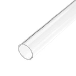 Clear Rigid Acrylic Pipe 18mm ID x 22mm OD x 0.5m, 2mm Wall Round Tube