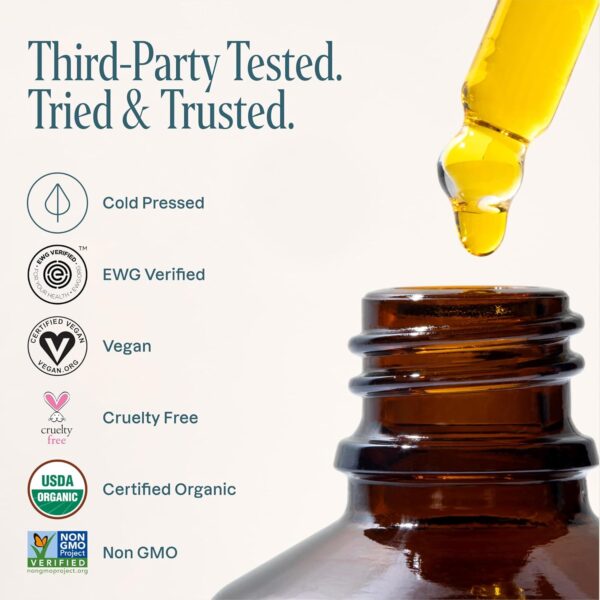 Cliganic USDA Organic Jojoba Oil, 100% Pure (120ml Large) | Natural Cold Pressed Unrefined Hexane Free Oil for Hair, Face, Nails & Cuticles | Carrier Oil Certified Organic | 90...
