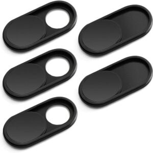 CloudValley Webcam Cover Slide, [5 Pack] 0.6mm-Thin Metal Web Camera Cover Sticker for MacBook Pro, MacBook Air, Laptop, iMac, PC, Surfcase, iPhone 8/7/6 Plus, Privacy Cover,...