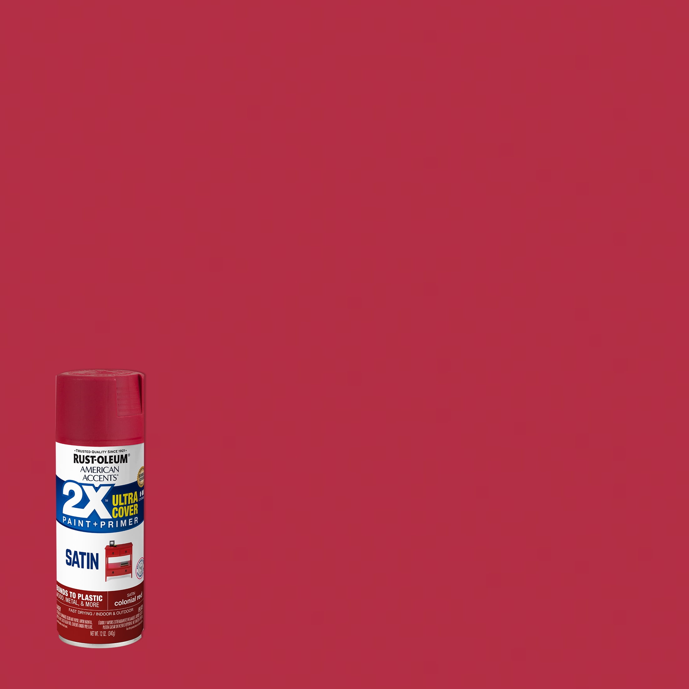 Colonial Red, Rust-Oleum American Accents 2X Ultra Cover Satin Spray Paint- 12 oz, 6 Pack