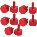 Computer Graphics Card Fully Threaded Knurled Thumb Screws Wine Red M3x8mm 10pcs