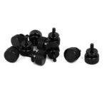 Computer PC Case Aluminum Alloy Knurled Thumb Screws Black M3x7mm 10pcs