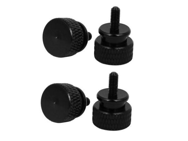 Computer PC Case Aluminum Alloy Knurled Thumb Screws Black M3x7mm 4pcs