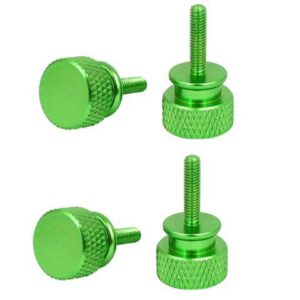 Computer PC Case Aluminum Alloy Knurled Thumb Screws Green M3x12mm 4pcs