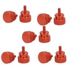 Computer PC Case Aluminum Alloy Knurled Thumb Screws Orange M3x7mm 10pcs