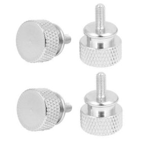 Computer PC Case Aluminum Alloy Knurled Thumb Screws Silver Tone M3x7mm 4pcs
