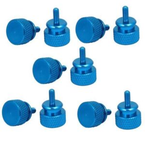 Computer PC Case Aluminum Alloy Knurled Thumb Screws Sky Blue M3x7mm 10pcs