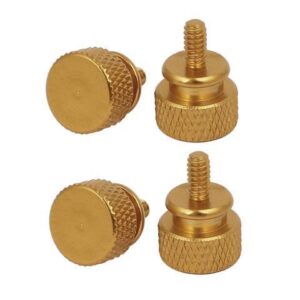 Computer PC Case Fully Threaded Knurled Thumb Screws Gold Tone 6#-32 4pcs