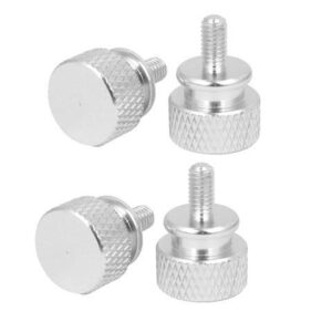 Computer PC Case Fully Threaded Knurled Thumb Screws Silver Tone M3.5x7mm 4pcs