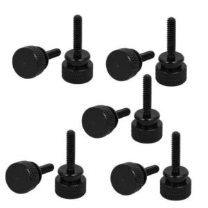 Computer PC Case Round Head Knurled Thumb Screws Black 6#-32 10pcs