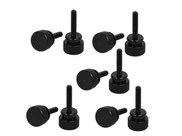 Computer PC Case Round Head Knurled Thumb Screws Black 6#-32 10pcs Computer PC Case Round Head Knurled Thumb Screws Black 6#-32 10pcs