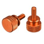 Computer PC Case Shoulder Type Knurled Thumb Screw Orange M4x10mm 10pcs