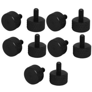 Computer PC Graphics Card Aluminum Alloy Knurled Thumb Screws Black M3x6mm 10pcs