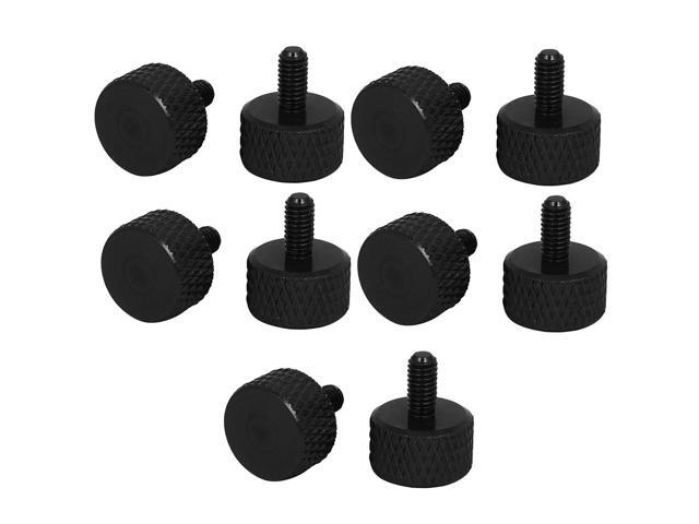 Computer PC Graphics Card Aluminum Alloy Knurled Thumb Screws Black M3x6mm 10pcs