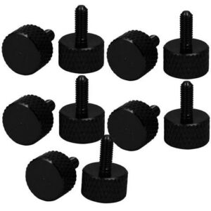 Computer PC Graphics Card Fully Threaded Knurled Thumb Screws Black M3x8mm 10pcs