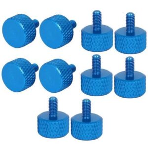 Computer PC Graphics Card Knurled Thumb Screws Sky Blue M3x6mm 10pcs