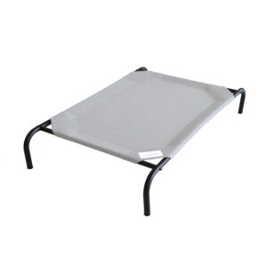 Coolaroo Original Elevated Dog Bed - Breathable Off-The-Ground Pet Bed with Cooling Fabric, Joint Relief & Moisture-Resistant Fabric, 100% Recyclable, Easy Clean, Grey, Large