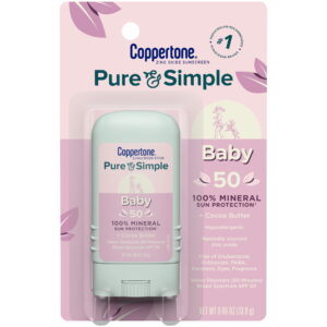 Coppertone Pure and Simple Baby Sunscreen Stick, SPF 50, 0.49 oz