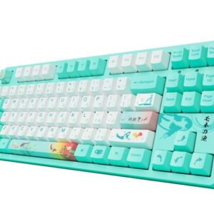 CORN 87keys Monet’s Pond TKL Gaming Mechanical Keyboard Double Shot Five-Side Dye Sub PBT Keycaps NKRO Detachable USB Type-C with Japanese Hiragana