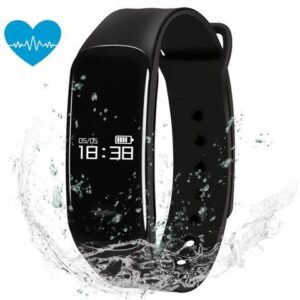 Corn Electronics C1 Smart Bracelet Fitness Tracker, Heart Rate Test, Blood Oxygen Detector, Pedometer, Sleep Quality Monitor, Sedentary Reminder,