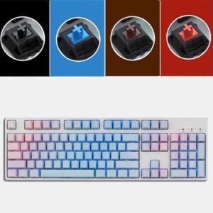 CORN X104 Cherry MX Switch Mechanical Gaming Keyboard, PBT Keycaps,Type-C Cable, Side-Printing Version-Blue Beauty