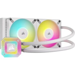 Corsair CW-9060072-WW iCUE H100i ELITE CAPELLIX 240mm Liquid CPU Cooler 2x Corsair AF120 RGB Elite Fans White
