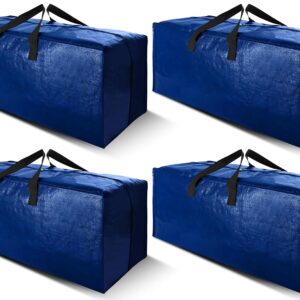 Cosy Family 4 Pack Heavy Duty Extra Large Moving Bags with Backpack Straps - Strong Handles & Zippers, Storage Totes For Space Saving, Fold Flat, Alternative to Moving Box...