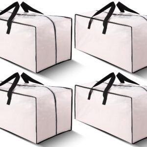 Cosy Family 4 Pack Heavy Duty Extra Large Moving Bags with Backpack Straps - Strong Handles & Zippers, Storage Totes For Space Saving, Fold Flat, Alternative to Moving Box (Set...