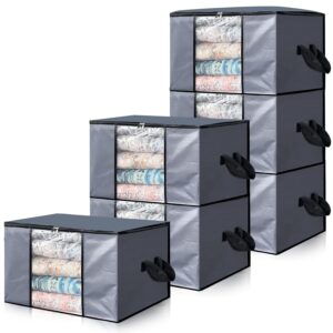 Cosy Family 6 Pack 90L Heavy Duty Extra Large Moving Bags with Reinforced Handle - Strong Handles & Zippers, Storage Totes For Space Saving, Fold Flat, Alternative to Moving...