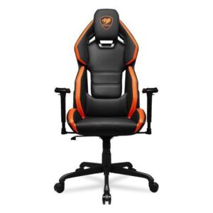 Cougar Hotrod Gaming Chair - Orange/Black - Ergonomic Design, Premium Breathable PVC Leather - 3D Adjustable Armrest - Reclaining Backrest up to 150°
