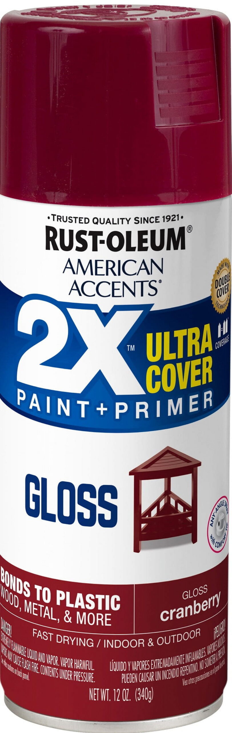 Cranberry, Rust-Oleum American Accents 2X Ultra Cover Gloss Spray Paint- 12 oz