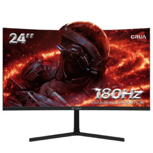 CRUA 24" 165Hz/180Hz Curved Gaming Monitor,FHD 1080P Computer Monitor,FreeSync,99% SRGB,Low Motion Blur-Black