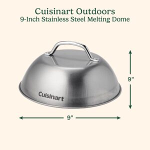 Cuisinart 9” Stainless Steel Melting Dome, Griddle Accessories for Flat Top Cooking, Basting Cover for Enhanced Flavor and Steaming Vegetables, Perfect for Indoor and Outdoor...