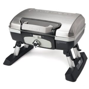 Cuisinart Petit Gourmet Portable Tabletop Gas Grill, Foldaway Legs, Silver (CGG-180TSC)