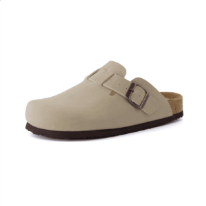 Cushionaire Hana Slip-On Buckle Clog with Cork Footbed +Memory Foam
