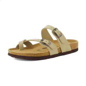 Cushionaire Women's Luna Cork Footbed Sandals with +Comfort, Wide Widths Available